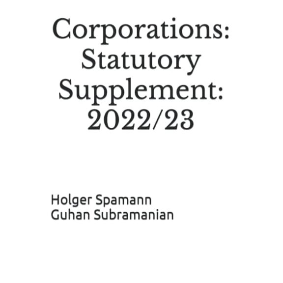 Pre-Owned Corporations: Statutory Supplement: 2022/23