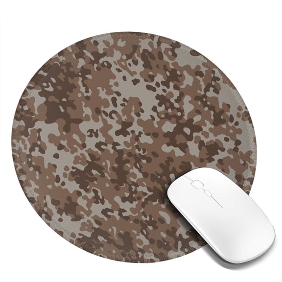 Corps Camouflage Round MousePad with Stitched Edge Non-Slip Rubber Base Mouse Mat for Office & Home (7.9 x 7.9)