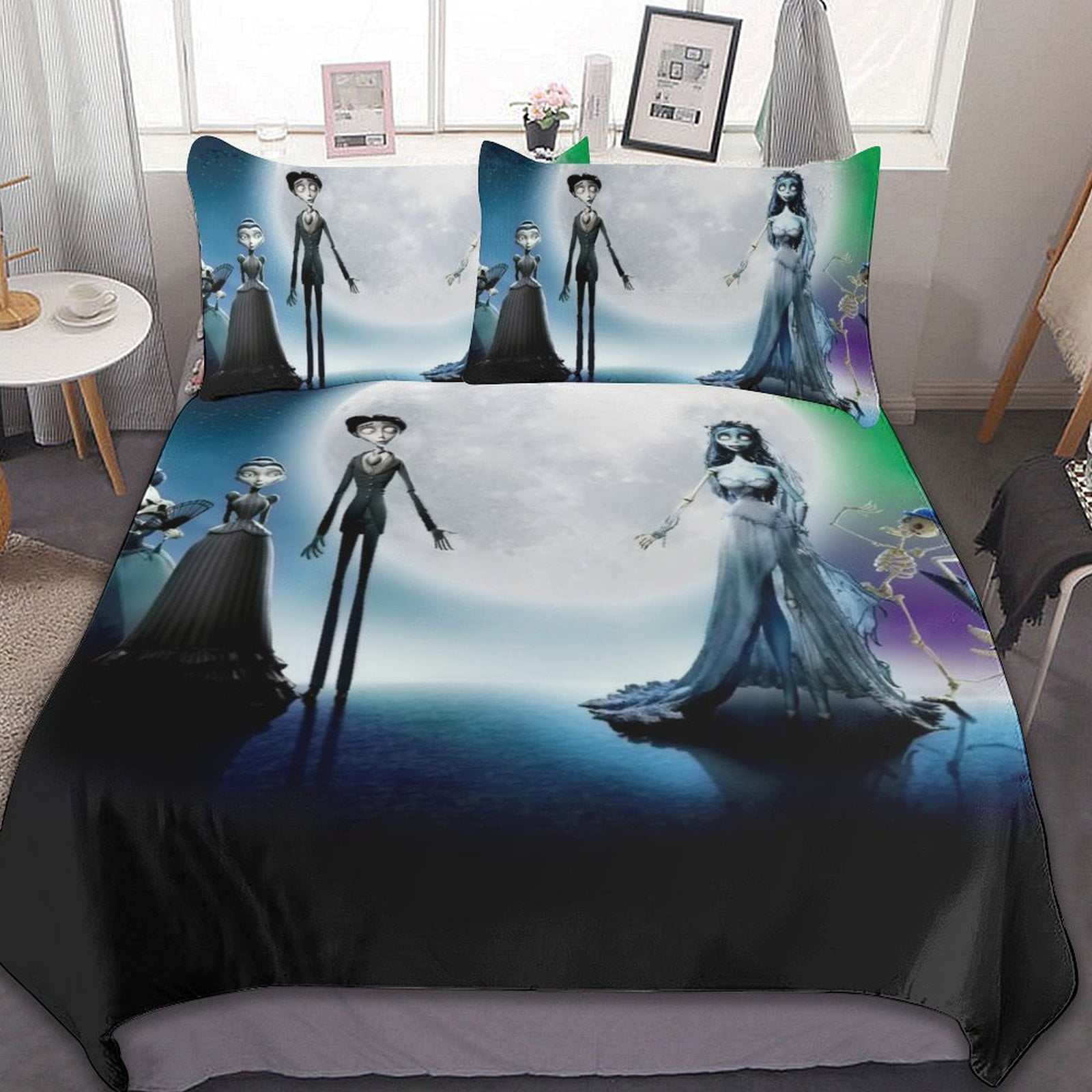 Corpse Bride 3 Piece Bedding Sets Decor Comforter Sets With One Duvet 