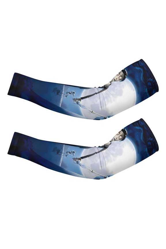 Corpse-Bride Arm Sleeve (Pack of 2) for Men & Women, Cooling Arm Sleeves Summer Sun Protection Arm Sleeves For Baseball Cycling Golf Running L