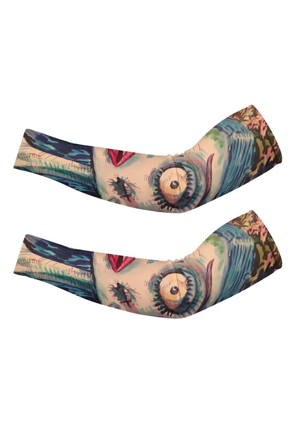 Corpse-Bride Arm Sleeve (Pack of 2) for Men & Women, Cooling Arm Sleeves Summer Sun Protection Arm Sleeves For Baseball Cycling Golf Running S