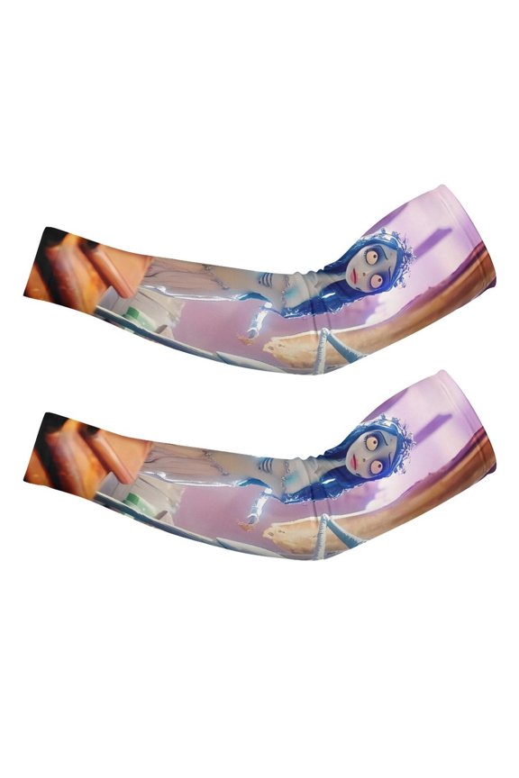 Corpse-Bride Arm Sleeve (Pack of 2) for Men & Women, Cooling Arm Sleeves Summer Sun Protection Arm Sleeves For Baseball Cycling Golf Running S