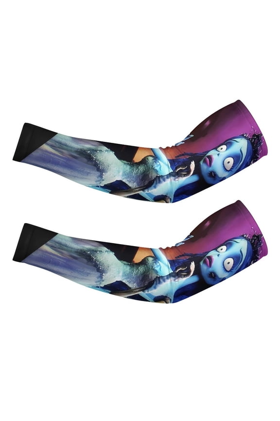 Corpse-Bride Arm Sleeve (Pack of 2) for Men & Women, Cooling Arm Sleeves Summer Sun Protection Arm Sleeves For Baseball Cycling Golf Running S
