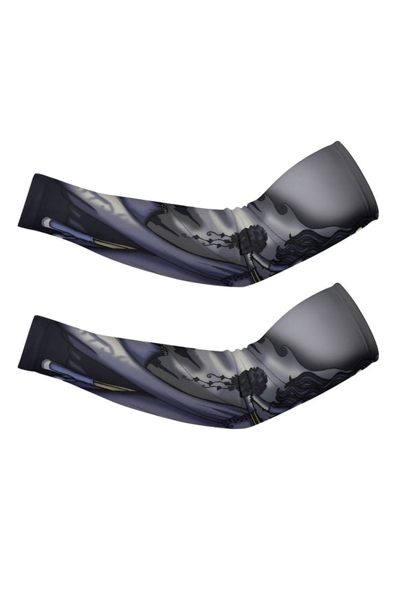 Corpse-Bride Arm Sleeve (Pack of 2) for Men & Women, Cooling Arm Sleeves Summer Sun Protection Arm Sleeves For Baseball Cycling Golf Running S