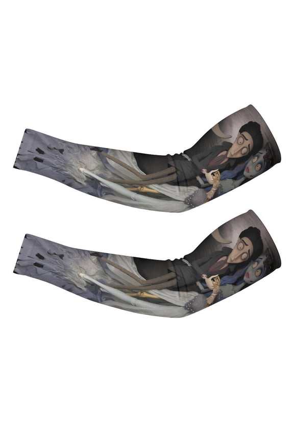 Corpse-Bride Arm Sleeve (Pack of 2) for Men & Women, Cooling Arm Sleeves Summer Sun Protection Arm Sleeves For Baseball Cycling Golf Running XL