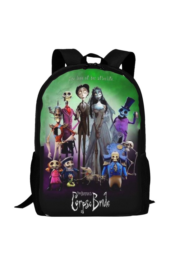 Corpse Bride Backpack,3d Print Laptop Backpack Lightweight Casual Daypack Bookbag Multi-Function Travel Backpack 16.5 In