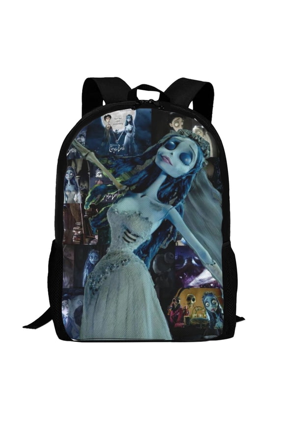 Corpse Bride Backpack,3d Print Laptop Backpack Lightweight Casual Daypack Bookbag Multi-Function Travel Backpack 16.5 In