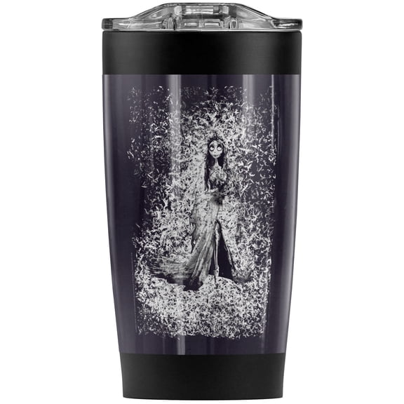 Corpse Bride Bird Dissolve Stainless Steel Tumbler 20 oz Coffee Travel Mug/Cup, Vacuum Insulated & Double Wall with Leakproof Sliding Lid | Great for Hot Drinks and Cold Beverages