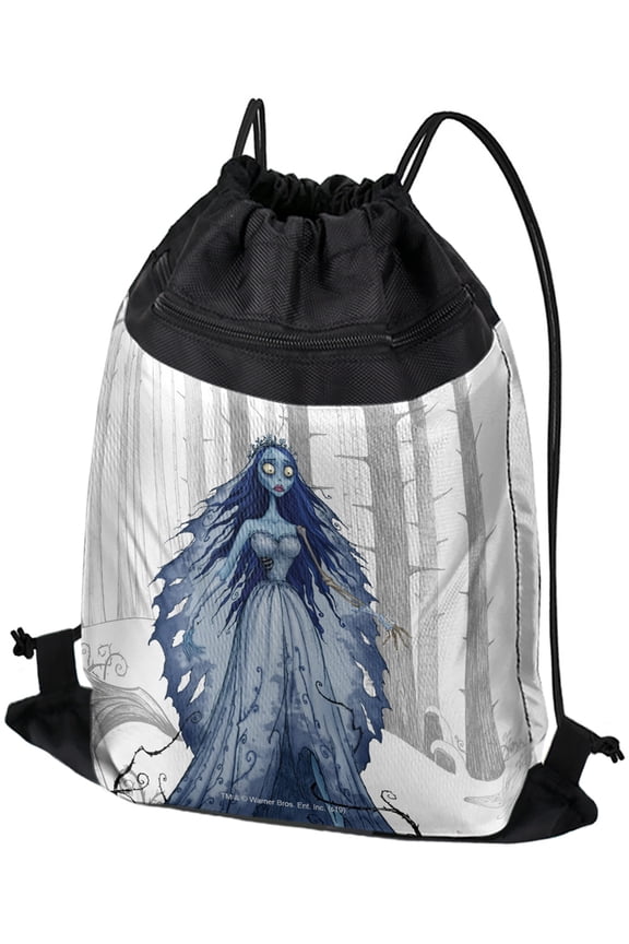 Corpse Bride Bride Drawstring Backpack Sports Bag Sackpack 17" x 13", Perfect for Gym, Yoga or Practice