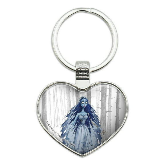 Corpse Bride Bride Keychain Heart Love Metal Key Chain Ring