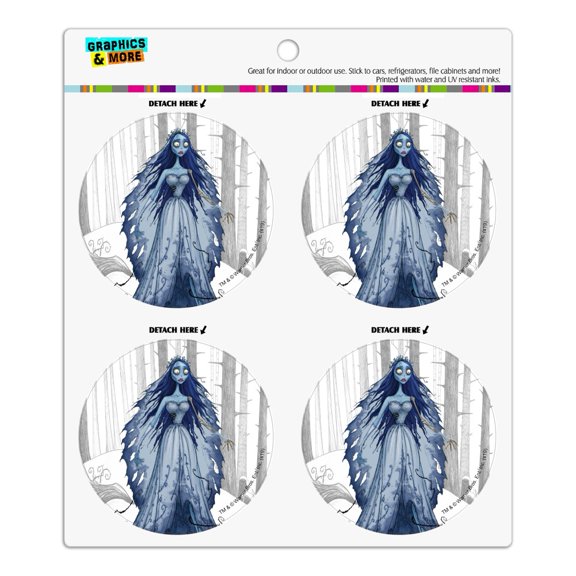 Corpse Bride Bride Refrigerator Fridge Locker Vinyl Circle Magnet Set