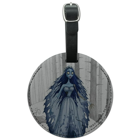 Corpse Bride Bride Round Leather Luggage Card Suitcase Carry-On ID Tag