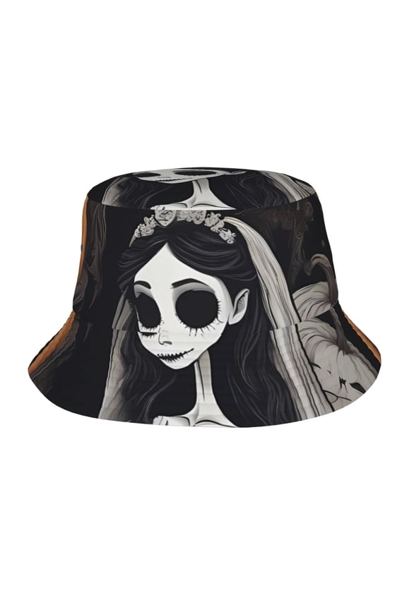 Corpse Bride Bucket Hat Beach Sun Hat For Women Men, Beach Caps Reversible Lightweight Outdoor Cap For Beach Travel Headwear