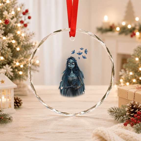 Corpse Bride Butterflies Glass Ornament