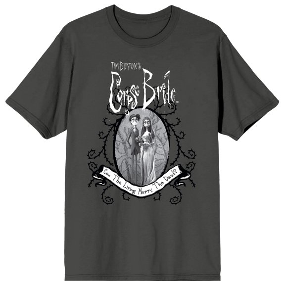 Corpse Bride Can The Living Marry The Dead Crew Neck Short Sleeve Charcoal Women's T-shirt-Medium