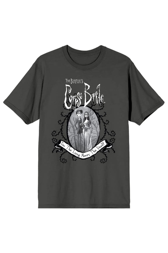 Corpse Bride Can The Living Marry The Dead Crew Neck Short Sleeve Charcoal Women's T-shirt-Medium