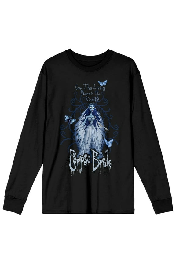 Corpse Bride Can The Living Marry The Dead? Women's Black Long Sleeve Tee-Large
