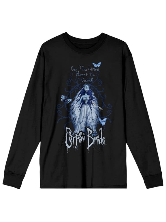 Corpse Bride Can The Living Marry The Dead? Women's Black Long Sleeve Tee-Medium