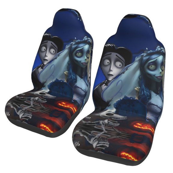 Corpse Bride Car Seat Covers 2 Pcs for Seat Protector Soft Flexible Seat Cushion Cover Fit for Most Car and Truck