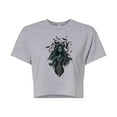 thumbnail image 1 of Corpse Bride - Crows Flying Over Zombie Bride - Juniors Cropped Cotton Blend T-Shirt, 1 of 5
