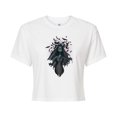 thumbnail image 1 of Corpse Bride - Crows Flying Over Zombie Bride - Juniors Cropped Cotton Blend T-Shirt, 1 of 5