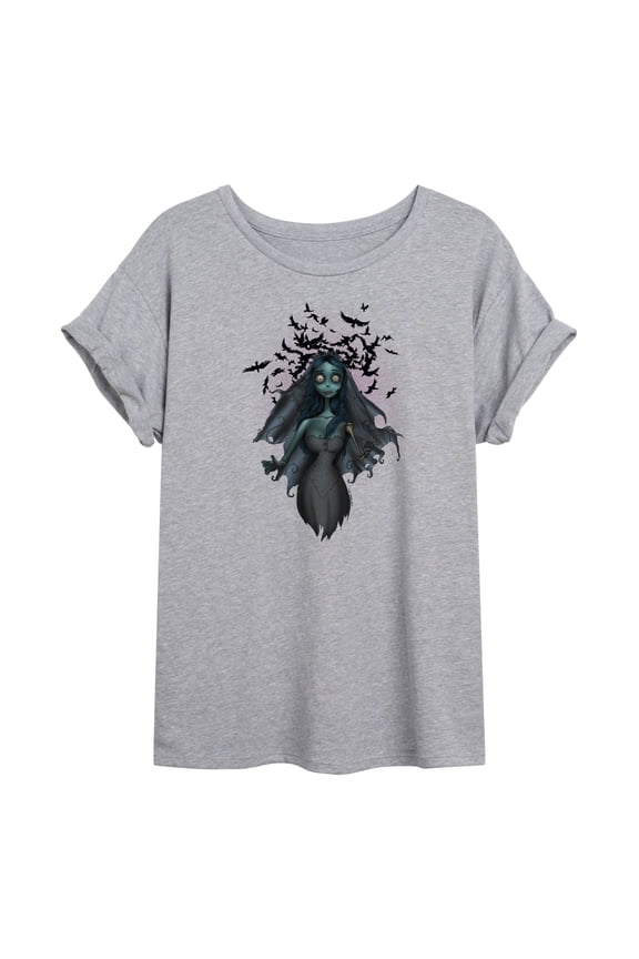 - Crows Flying Over Zombie Bride - Women's Oversized T-Shirt