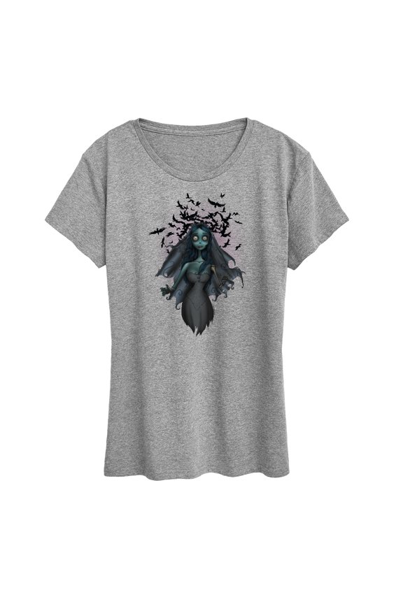 - Crows Flying Over Zombie Bride - Women's Short Sleeve Graphic T-Shirt