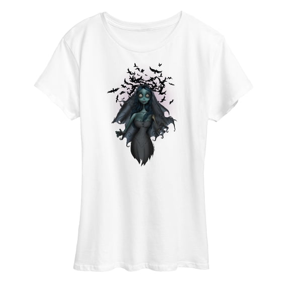 Corpse Bride - Crows Flying Over Zombie Bride - Women's Short Sleeve Graphic T-Shirt