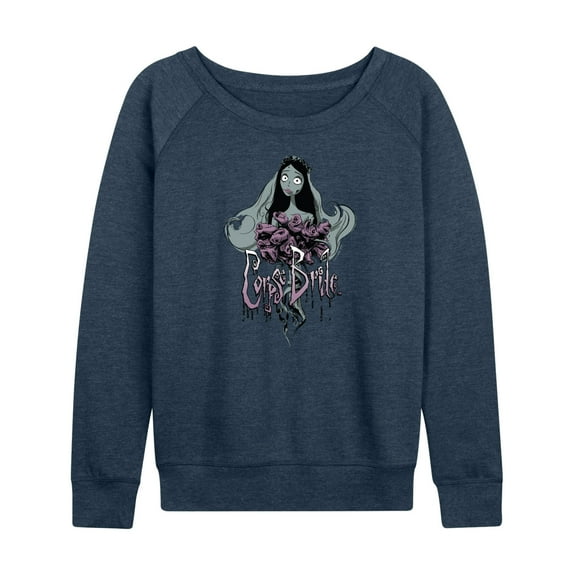 Corpse Bride - Dying Roses in Hand - Women's Lightweight French Terry Long Sleeve Shirt