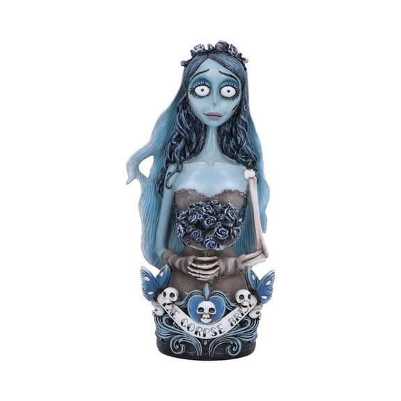 Corpse Bride Emily Bust, 11.5" Tall Hand-Painted Resin Collectible Figurine, Officially Licensed by Nemesis Now