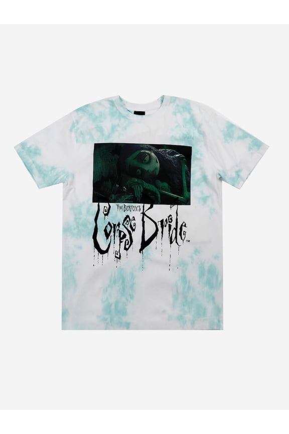 Corpse Bride Emily Crying Crew Neck Short Sleeve Tie-Dye Adult T-shirt-Large