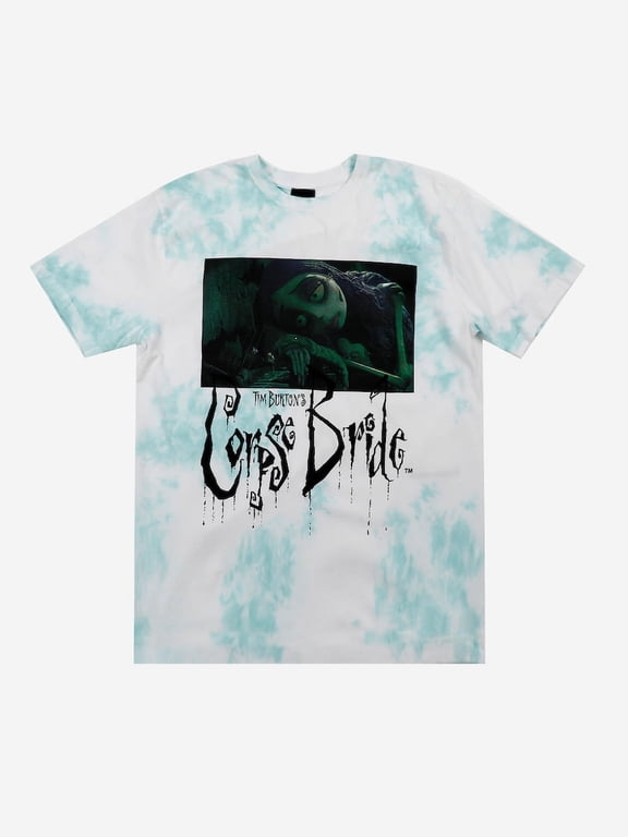 Corpse Bride Emily Crying Crew Neck Short Sleeve Tie-Dye Adult T-shirt-XL