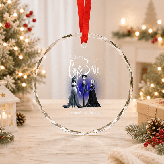 Corpse Bride Emily Victor Victoria Glass Ornament
