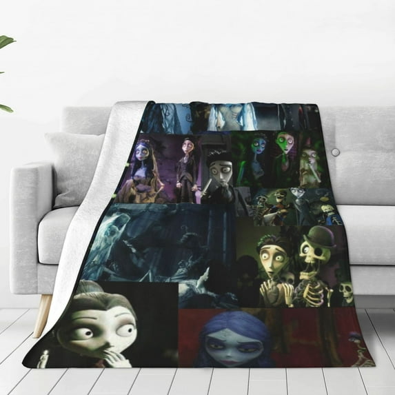 Corpse Bride Fleece Throw Blankets, Super Soft Flannel Cozy Blankets for Adults, Washable Lightweight Blanket for Couch Sofa Bed Office, Warm Plush Blankets for All Season