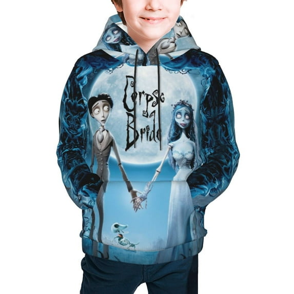 Corpse Bride Hoodie 3D Print Pullover Hooded Long Sleeve Sweatshirts Tops Blouse with Pocket