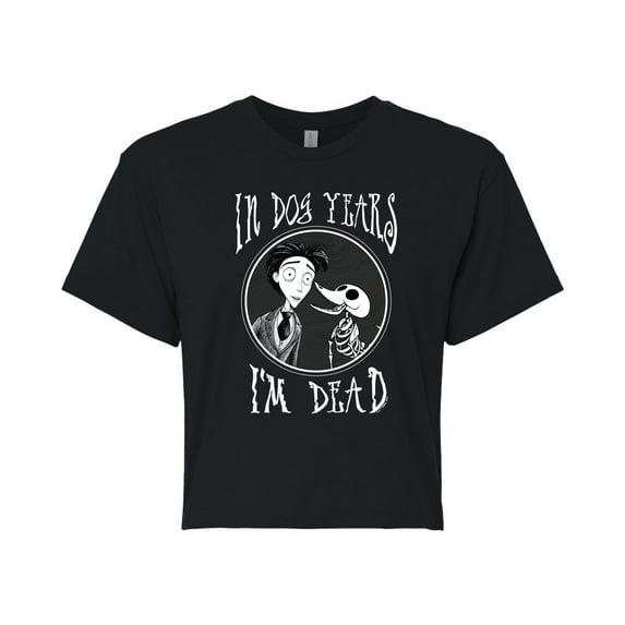 Corpse Bride - I'm Dead In Dog Years - Juniors Cropped Cotton Blend T-Shirt