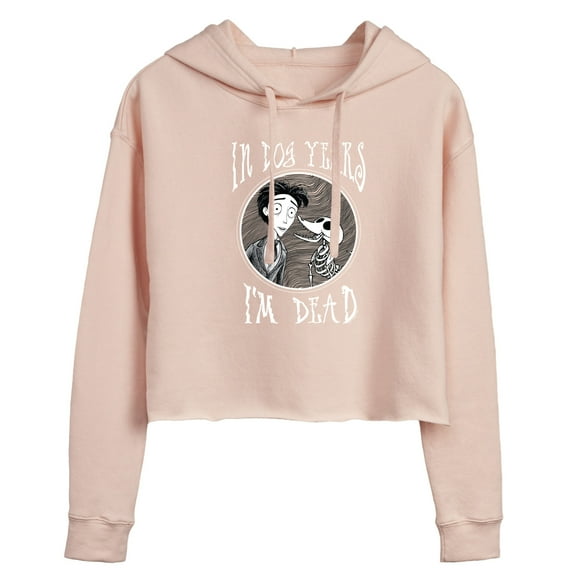 Corpse Bride - I'm Dead In Dog Years - Juniors Cropped Pullover Hoodie