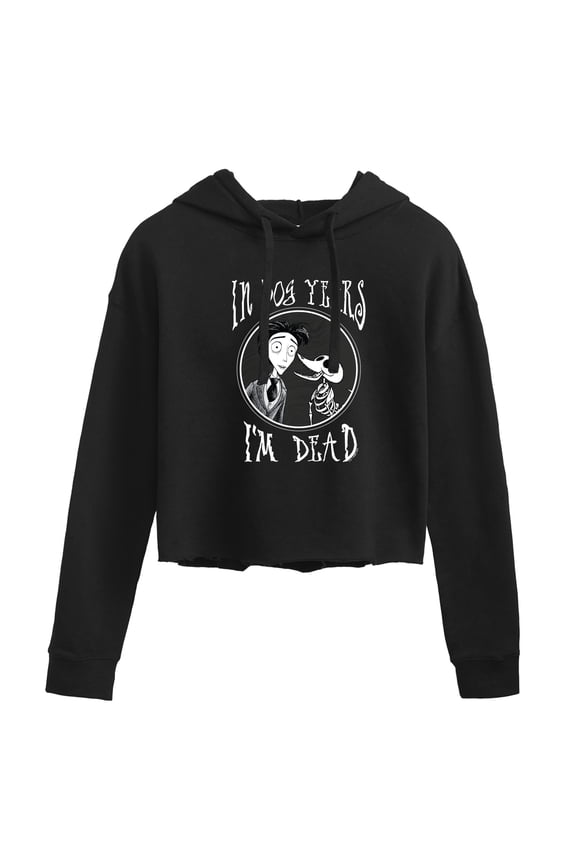 - I'm Dead In Dog Years - Juniors Cropped Pullover Hoodie