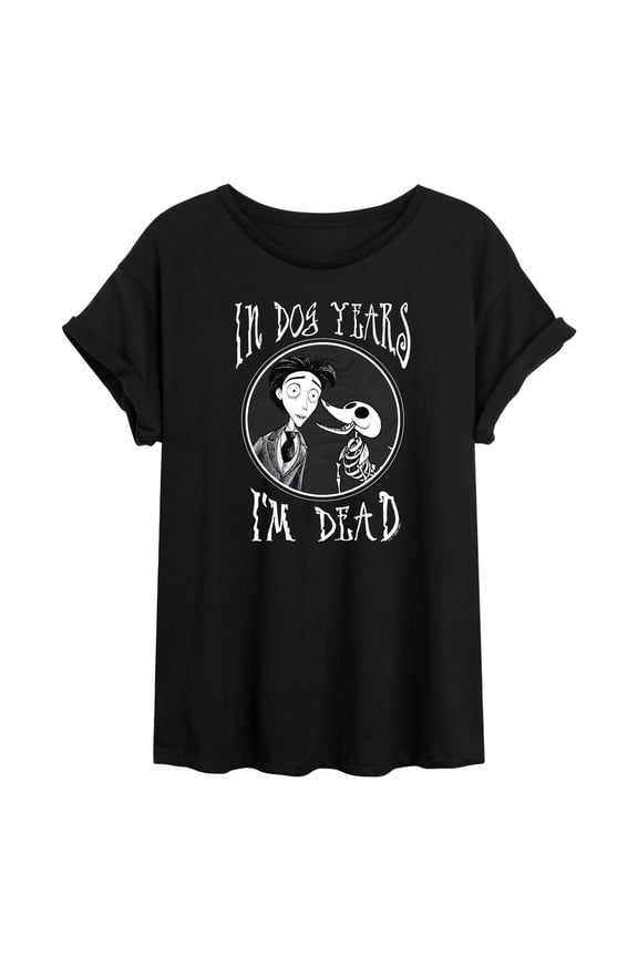 - I'm Dead In Dog Years - Juniors Ideal Flowy Muscle T-Shirt