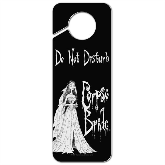 Corpse Bride Logo and Silhouette Plastic Door Knob Hanger Sign