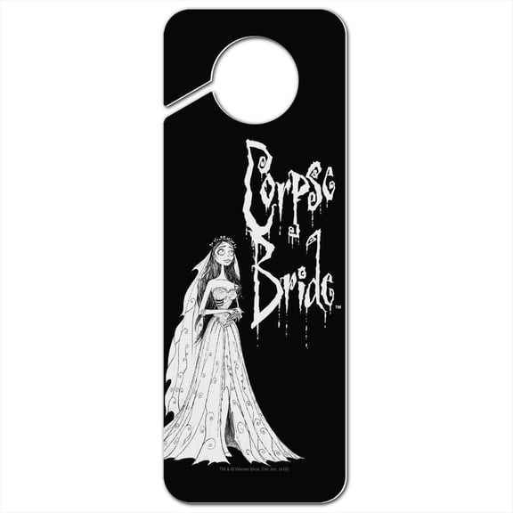 Corpse Bride Logo and Silhouette Plastic Door Knob Hanger Sign