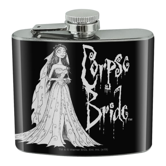 Corpse Bride Logo and Silhouette Stainless Steel 5oz Hip Drink Kidney Flask