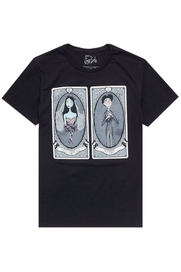 Corpse Bride Men's Emily & Victor Tarot Cards Short Sleeve T-Shirt