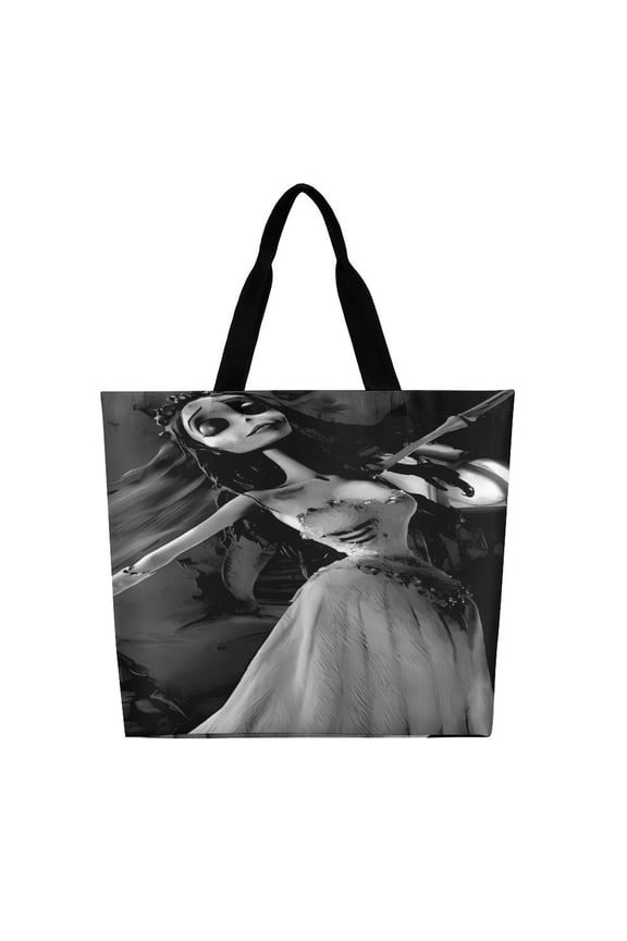 Corpse Bride Shoulder Shopping Bag Large Reusable Shopping Bags Portable Storage Handbag for Women Gift 40x40x16cm