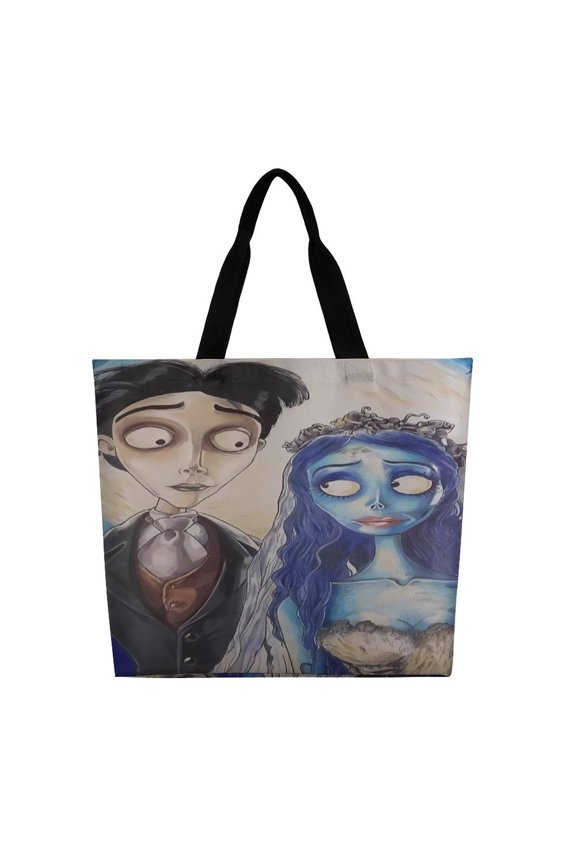Corpse Bride Shoulder Shopping Bag Large Reusable Shopping Bags Portable Storage Handbag for Women Gift 40x40x16cm