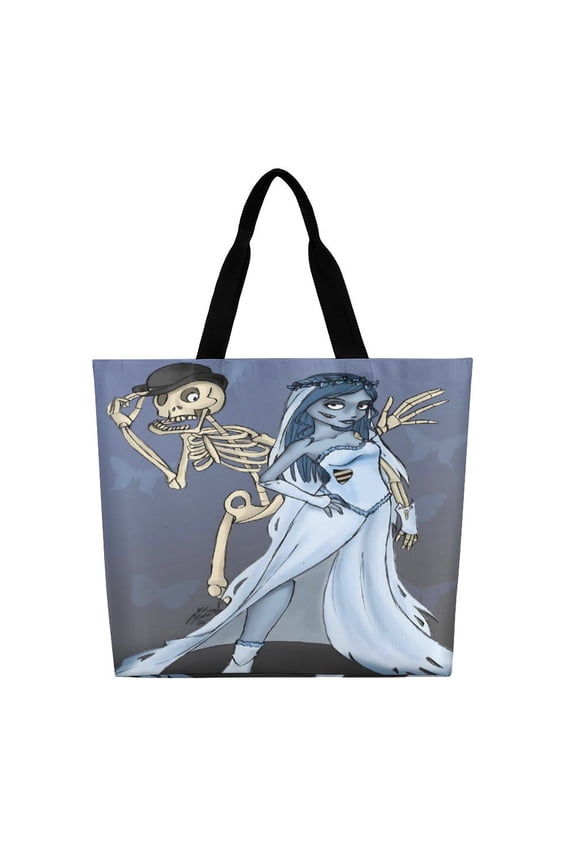 Corpse Bride Shoulder Shopping Bag Large Reusable Shopping Bags Portable Storage Handbag for Women Gift 40x40x16cm
