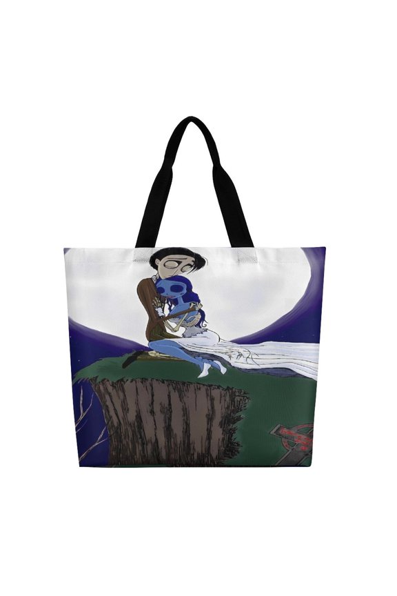 Corpse Bride Shoulder Shopping Bag Large Reusable Shopping Bags Portable Storage Handbag for Women Gift 40x40x16cm