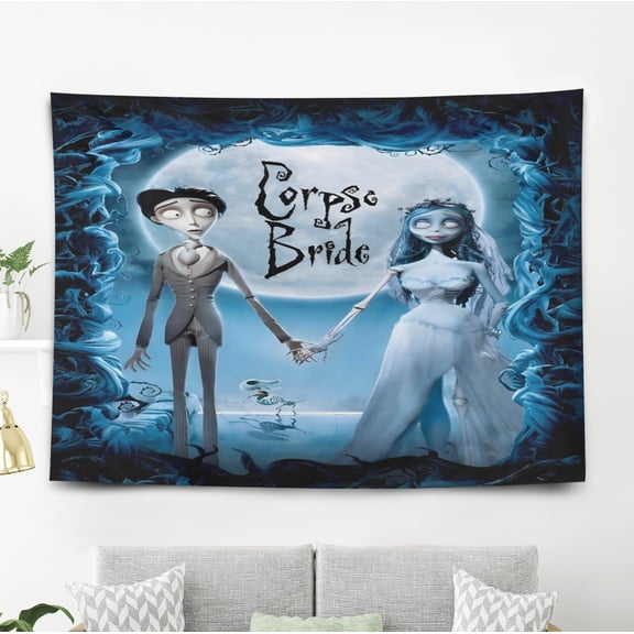 Corpse Bride Pattern Wall Hanging 50*60 Inches High-Quality Peach Skin Velvet Material Classic And Charming