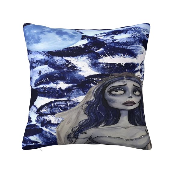 Corpse-Bride Pillow Covers, Soft Square Cushion Decorative Throw Pillow Covers For Living Room Couch Bed Sofa, Home Decor 18"X18"
