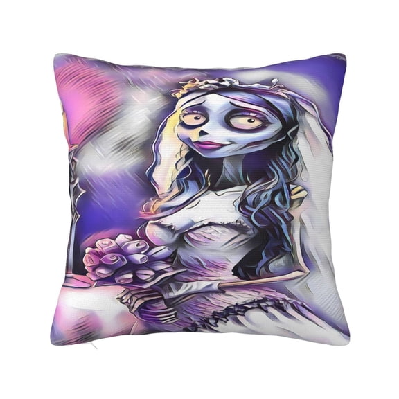 Corpse-Bride Pillow Covers, Soft Square Cushion Decorative Throw Pillow Covers For Living Room Couch Bed Sofa, Home Decor 20"X20"
